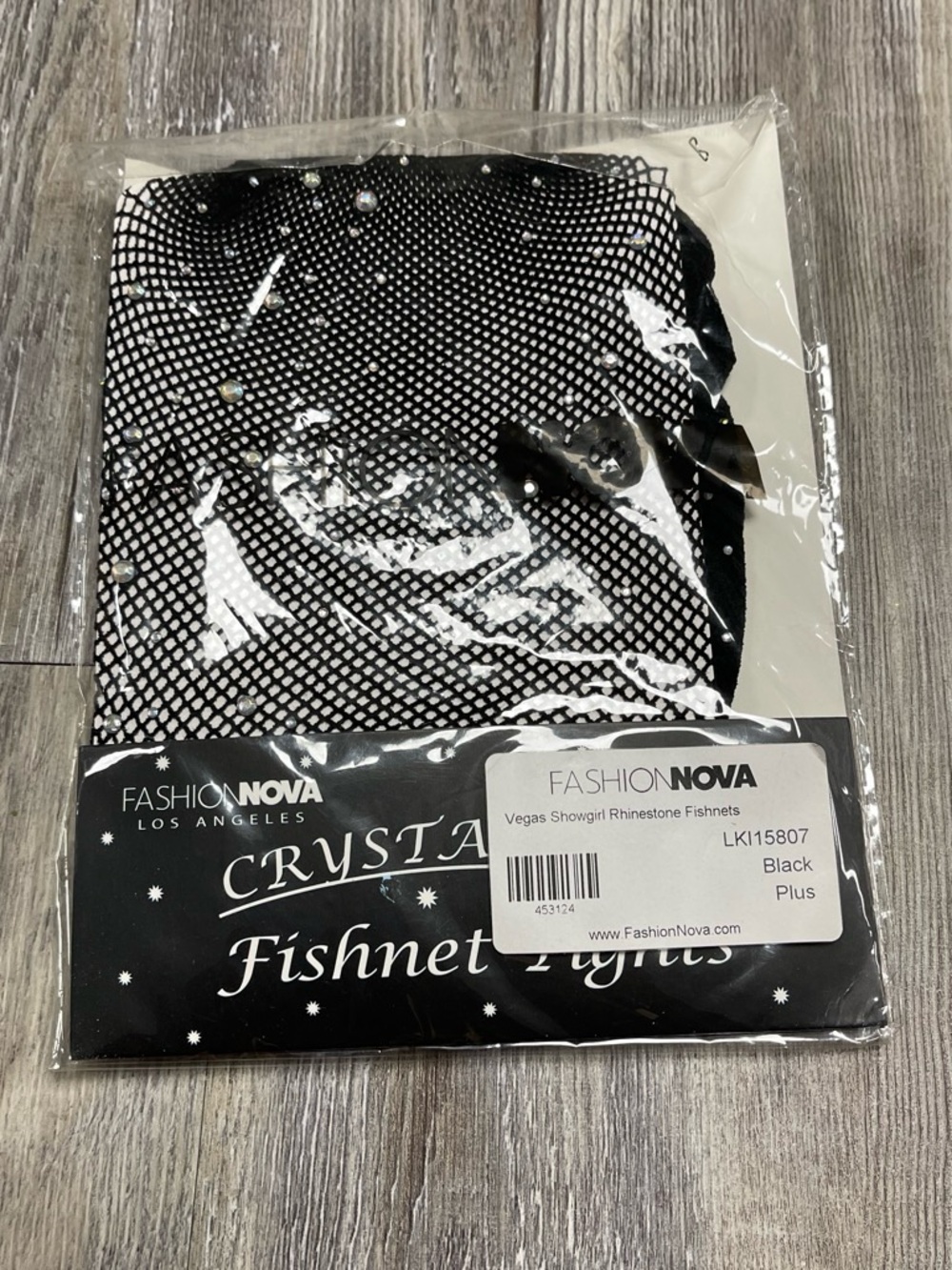 Fashion Nova Black Rhinestone Crystal Fishnet Tights